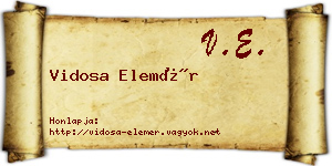 Vidosa Elemér névjegykártya
